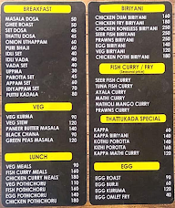 Malabar Thattukada menu 1