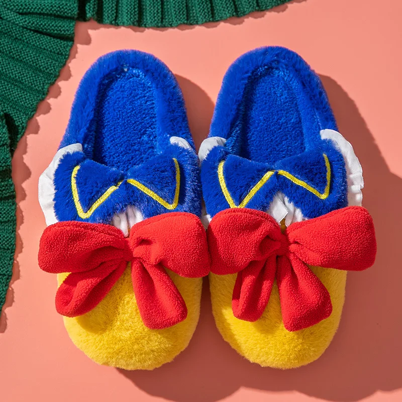 Chinelos de algodão Douyin femininos, fofos de pelúcia com desenhos animados, confortáveis e quentinhos para casa. Perfeitos para relaxar.