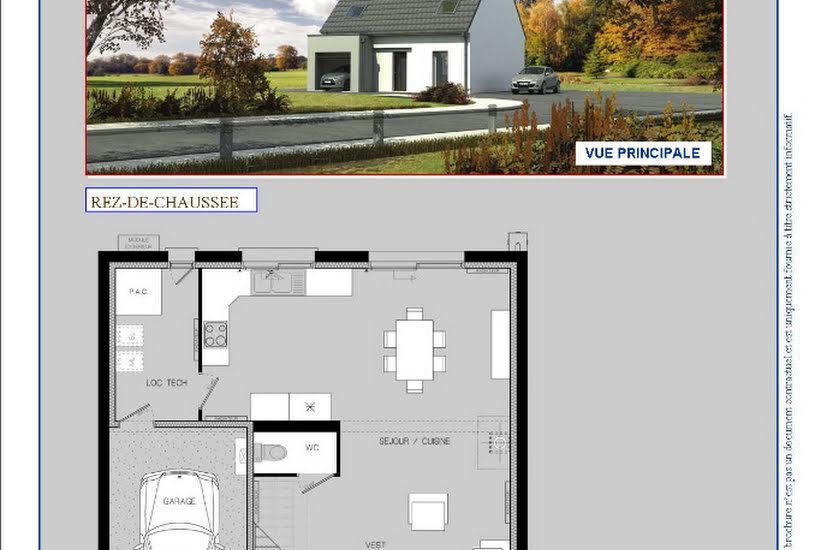  Vente Terrain + Maison - Terrain : 1 500m² - Maison : 94m² à Neufchâtel-en-Bray (76270) 