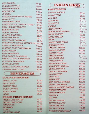 Mumbai Fancy menu 