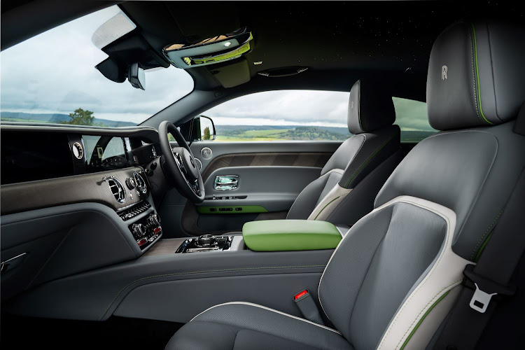 The interior is handcrafted with almost limitless options, just in case you don’t like bright green armrests.