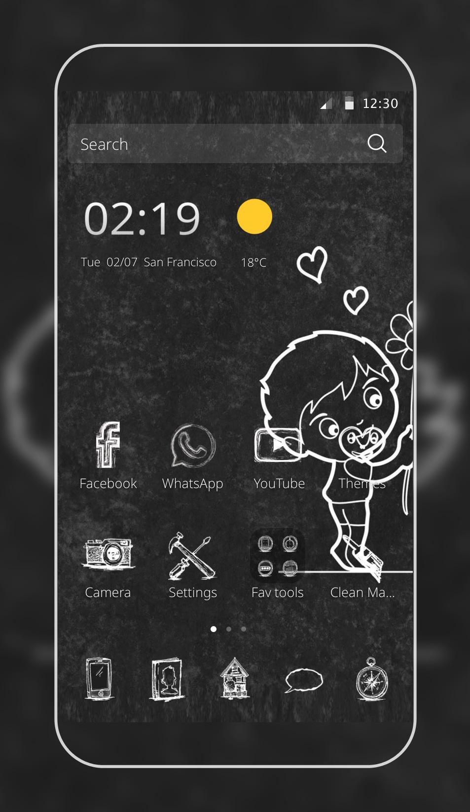 Android application Blackboard Love Theme screenshort