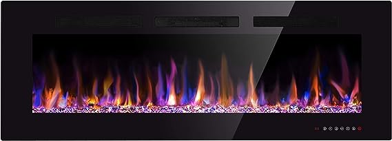 xbeauty 60" black electric fireplace