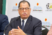 Dr Danny Jordaan (SAFA President) during the South African national soccer team press conference at Nelson Mandela Bay Stadium on September 25, 2019 in Port Elizabeth, South Africa. 