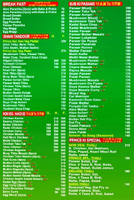 Prince Ki Rasoi menu 1