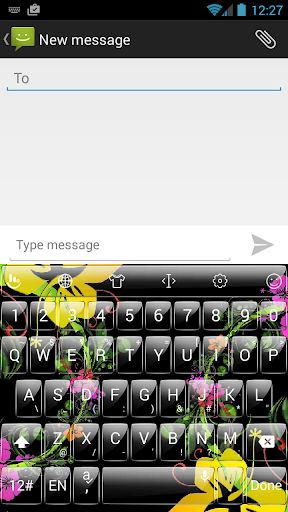 T Glass Flowers TouchPal Theme