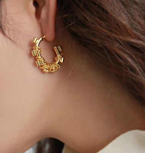 Title 4, Geometric Metal Special Interest Earrings Ellip...