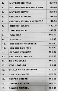 Riyas Biryani menu 1