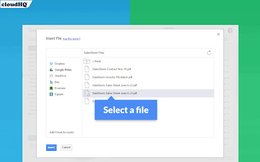 Share and attach files in Gmail™ by cloudHQ