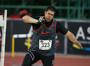 Jaco Engelbrecht in the mens shot put during the ASA Speed Series 3 in the Kenneth McArthur Athletics Stadium atNorth West University (Pukke) on March 15, 2017 in Potchefstroom, South Africa.