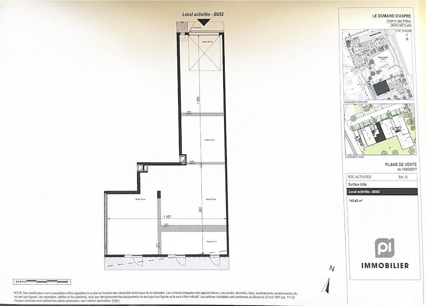 Location  locaux professionnels  145 m² à Meylan (38240), 1 229 €