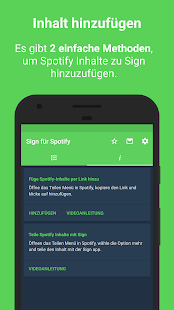Sign für Spotify - Widgets und Verknüpfungen Bildschirmfoto