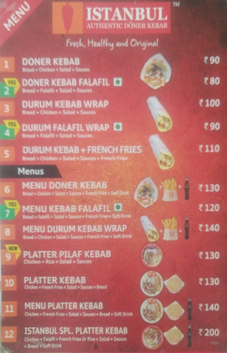 Istanbul menu 