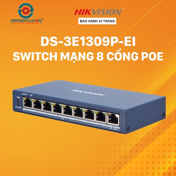Switch Poe 8 Cổng Hikvision Ds - 3E1309P - Ei/M - Hàng Chính Hãng