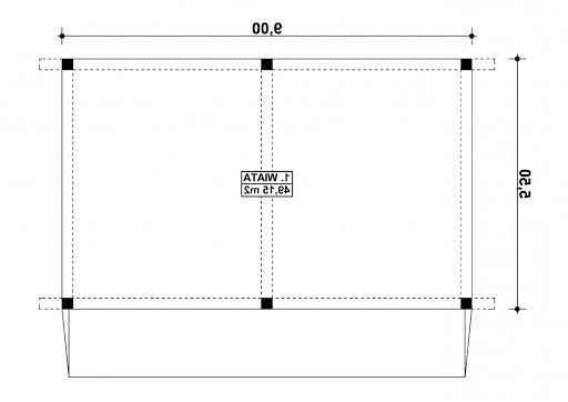 G343 - Wiata żelbetowa - Rzut parteru