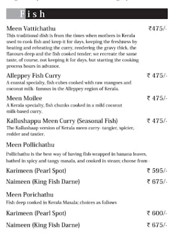 Vembanad - The Paul Bangalore menu 