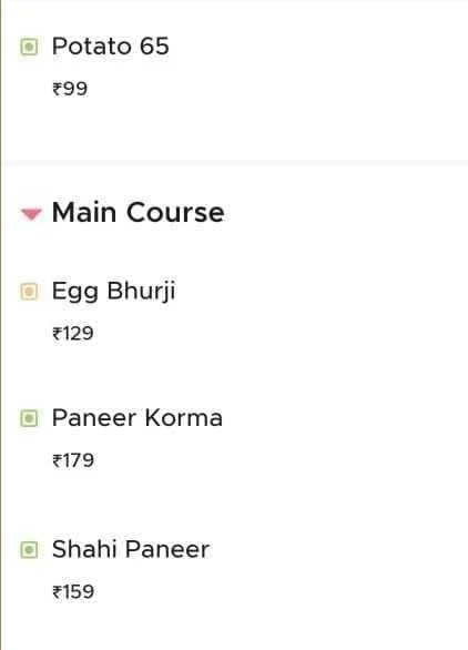 Biryani's Mogul menu 