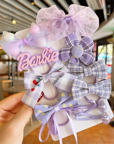 Laço de cabelo infantil com flor el - 1