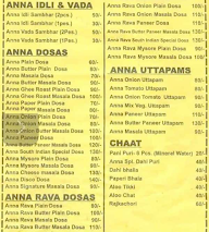 Anna Dosa Wala menu 1
