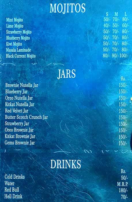 Cafe In Cave menu 