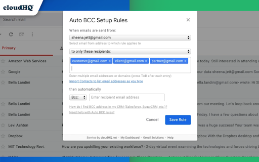 Auto BCC for Gmail™ by cloudHQ