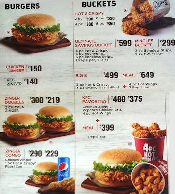 KFC menu 