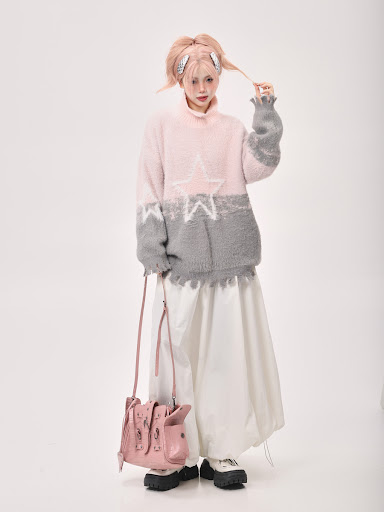 Title 14, Womens Mink Fur Loose And Lazy Style Sweater