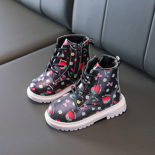 Title 5, Girls Martin Boots Cute Strawberry Short Boots,...