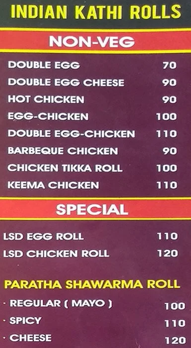 LSD Lebanese Shawarma Delicacy menu 