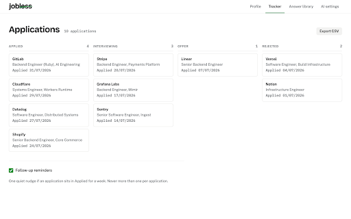 Jobless — Job Application Autofill & Tracker screenshot 3