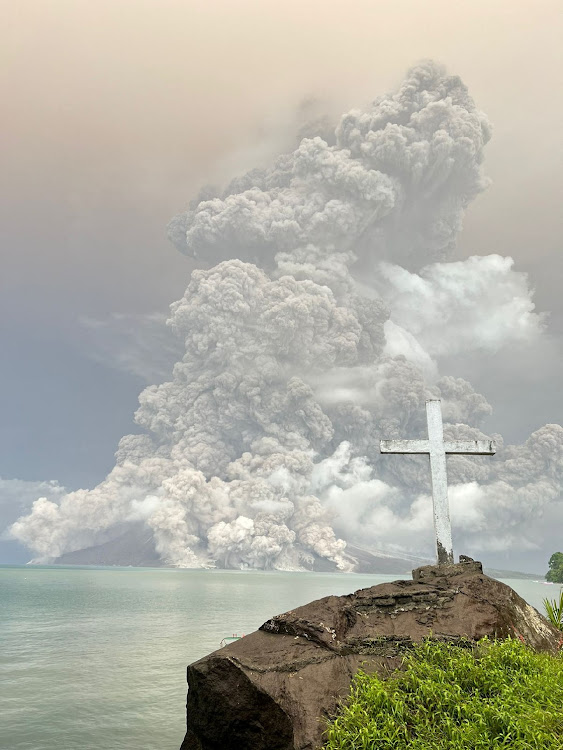 Mount Ruang volcano spews volcanic ash during an eruption near Sitaro, North Sulawesi province, Indonesia, April 30 2024. Picture: WELMAN BOBA/REUTERS