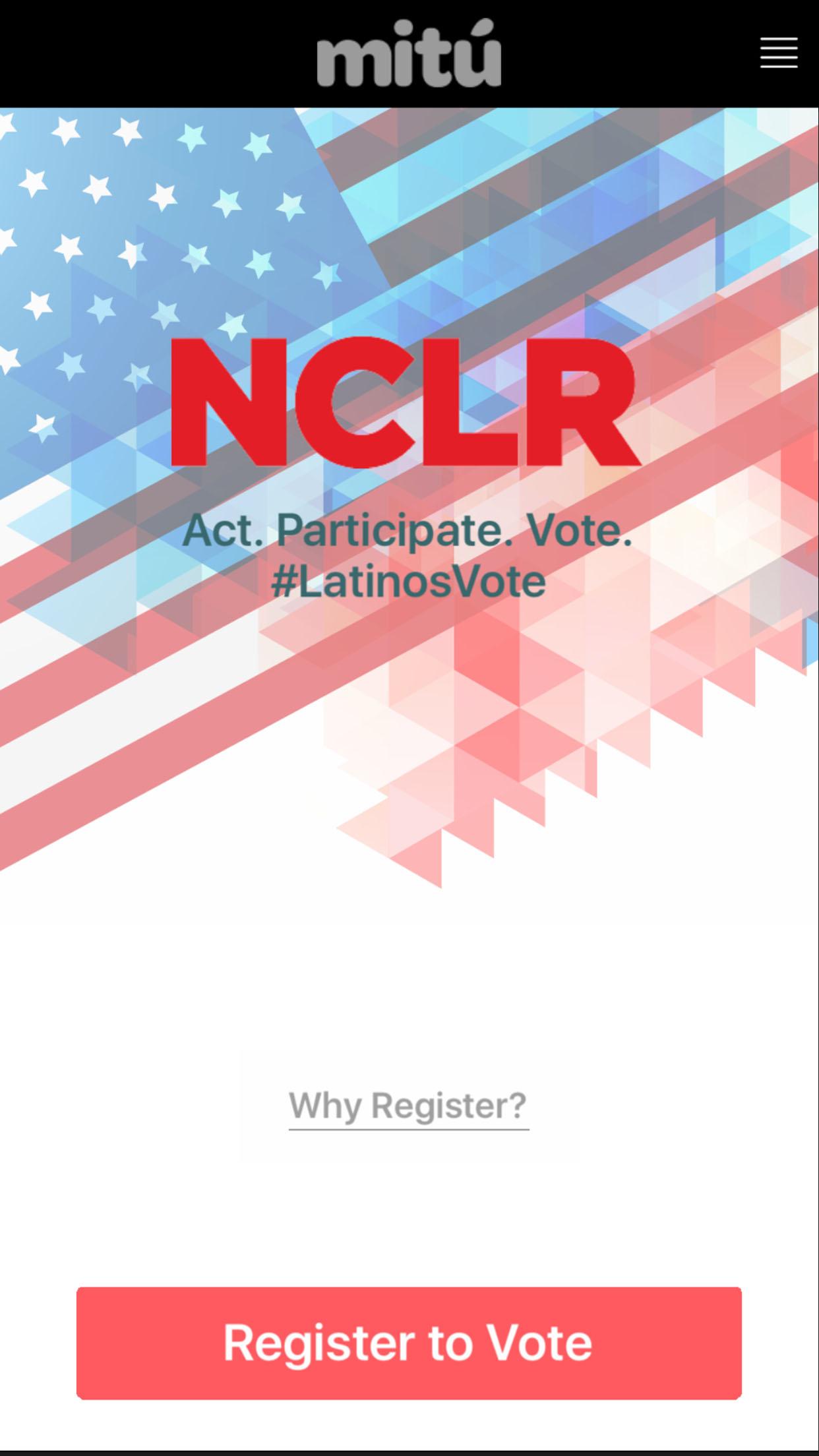 Android application LatinosVote screenshort