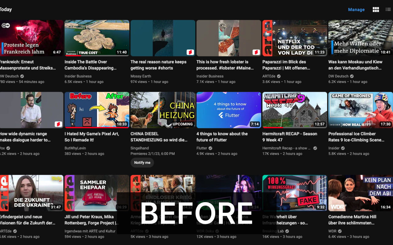 YouTube Subscriptions Shorts Remover Preview image 0