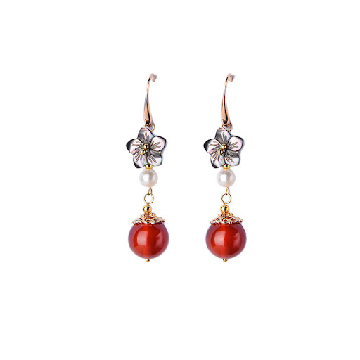 Title 1, Handmade Red Agate Earrings, Bells Of Ireland, ...