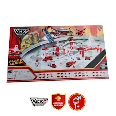 Đồ chơi Vecto - Bộ đồ chơi lắp ráp đường ray và xe chạy pin - set cứu hỏa