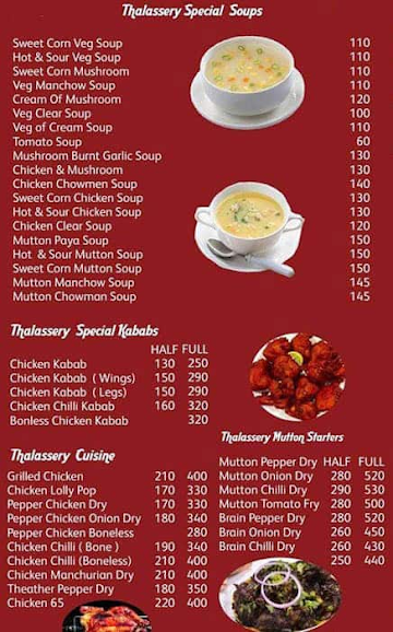 Thalassery Restaurant menu 