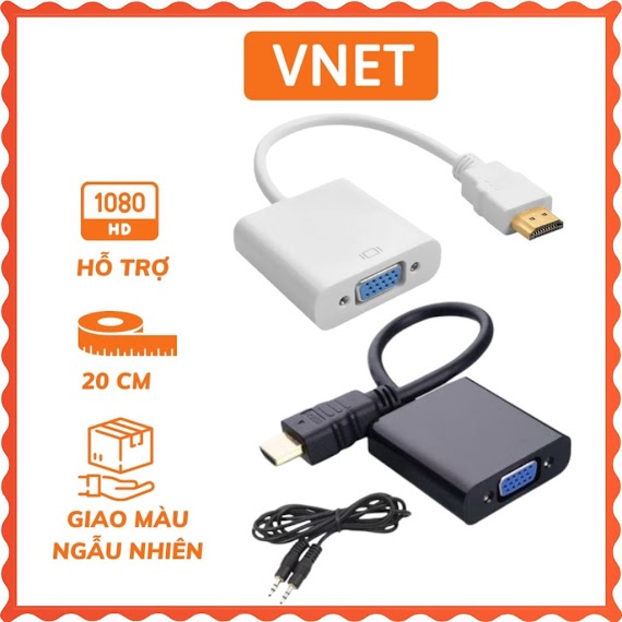 Cáp Chuyển Đôi Hdmi To Vga Mt - Viki Xin Micro Hdmi Cáp Hdmi Sang Vga Co Audio Cao Cấp Dài 20Cm Full Hd 1080P Vnet