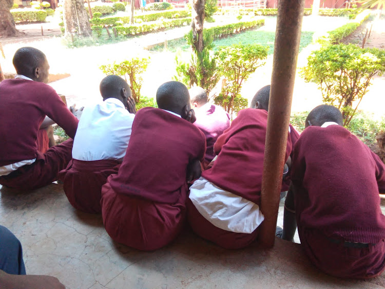 Some of the pupils who were caned together with the boy who complained.