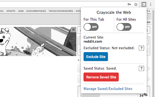 Grayscale the Web - Save Sites