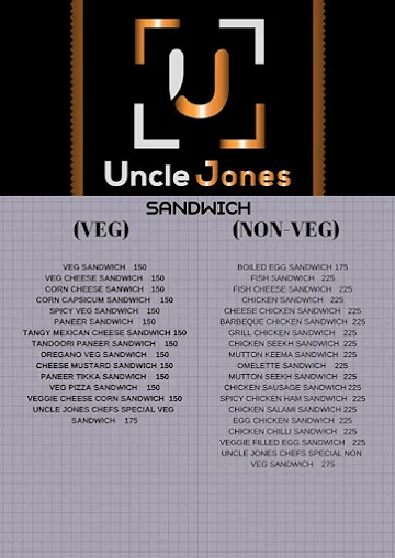 Uncle Jones menu 