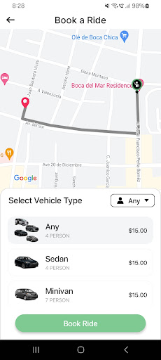 Screenshot Mio Taxi