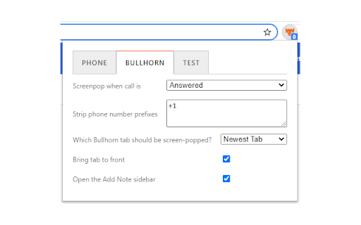 PCS Screenpop for Bullhorn