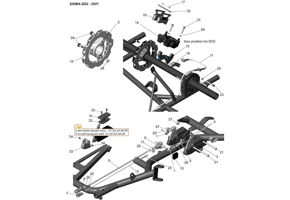 FREIN ARRIERE SIGMA DD2 2019 - 2021