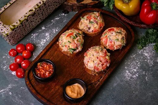 Mushroom & Tomato Garlic Bread [4pcs]