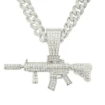 Silver Gun Necklace