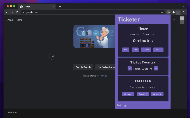 Ticketer chrome extension