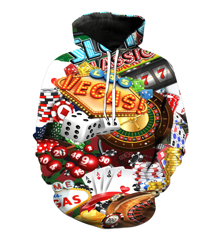 Explosion models digital printing hooded hood sweater casual loose version men and women couple models sweater