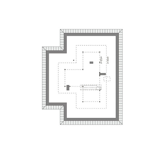 Serdeczny - wariant III - M255c - Rzut poddasza do indywidualnej adaptacji (63,4 m2 powierzchni użytkowej)