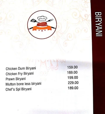 Chef's Kitchen menu 