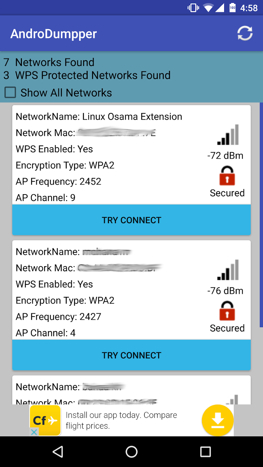 AndroDumpper ( WPS Connect ) Screen 1